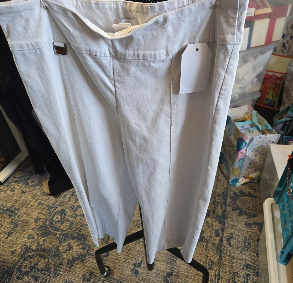 LISETTE Women's White Wide-Leg Chinos